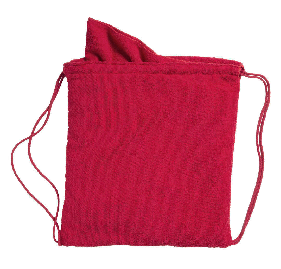 Drawstring towel backpack top
