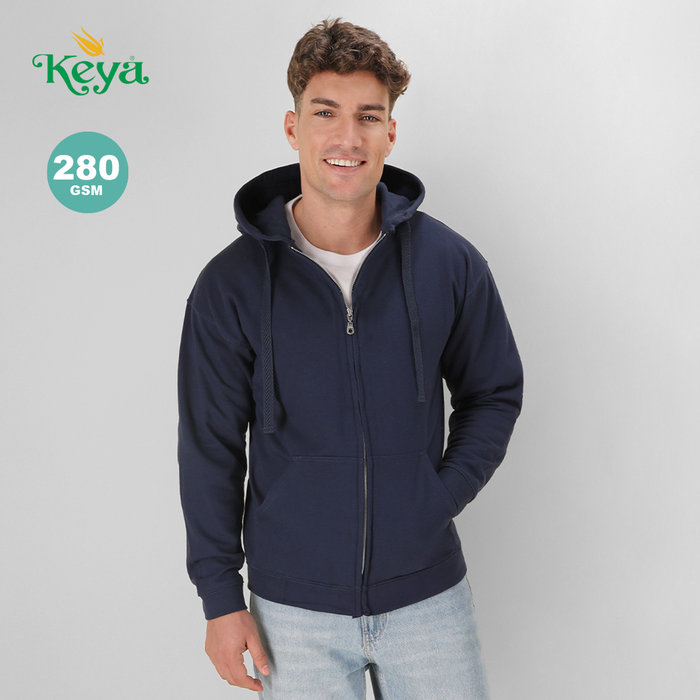 Felpa con Cappuccio Adulto + Zip "keya" SWZ280