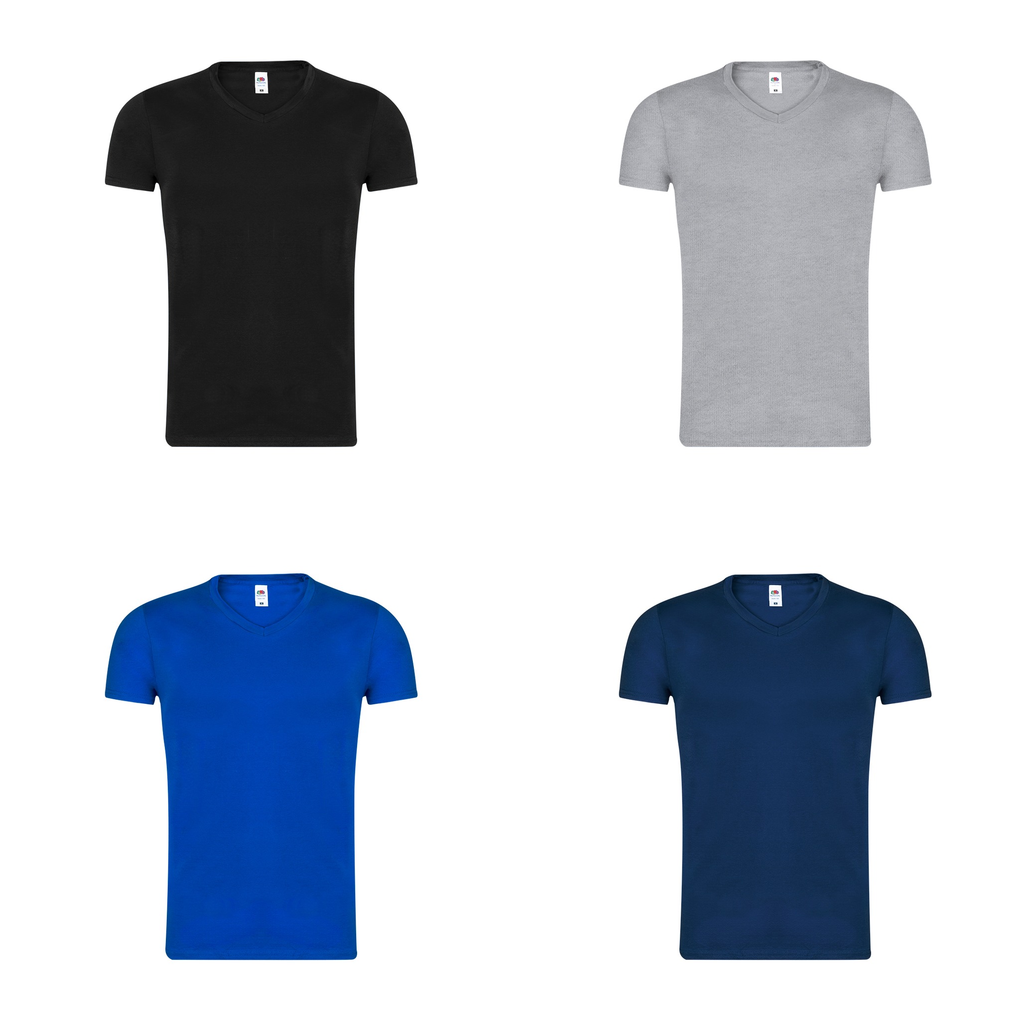 Kleuren T-Shirt Volwassene Iconic V-Neck ZWART
