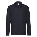 Erwachsene Polo-Shirt Premium Long Sleeve SCHWARZ
